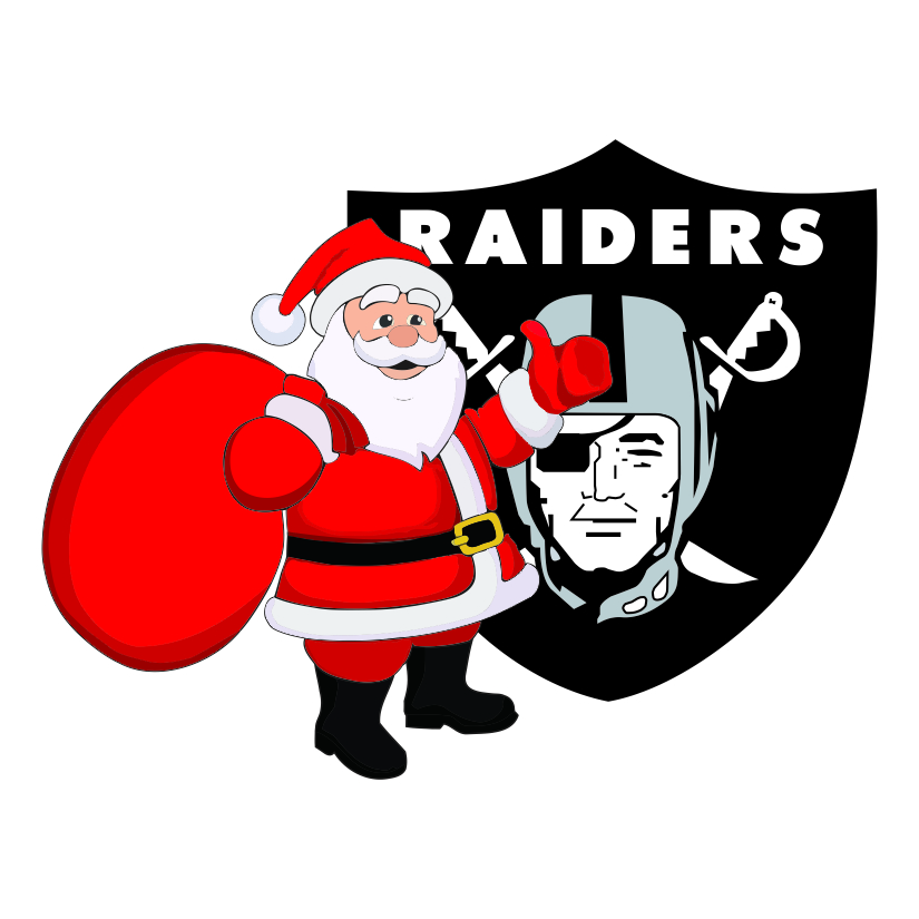 Oakland Raiders Santa Claus Logo iron on paper